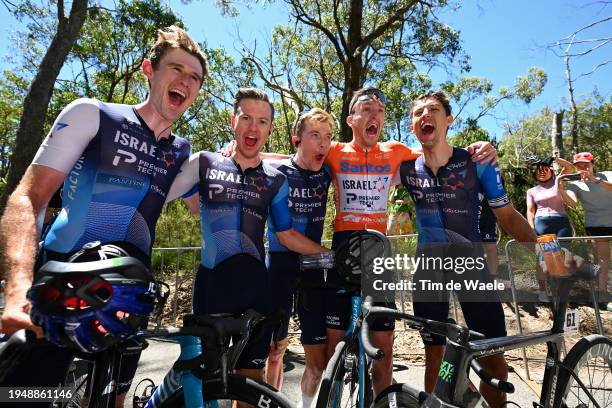 Derek Gee of Canada, Simon Clarke of Australia, Nick Schultz of Australia, overall race winner Stephen Williams of United Kingdom - Orange Santos...