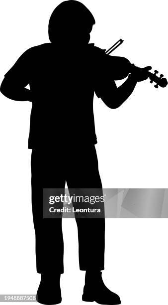 map playing violin silhouette - violinist stock illustrations
