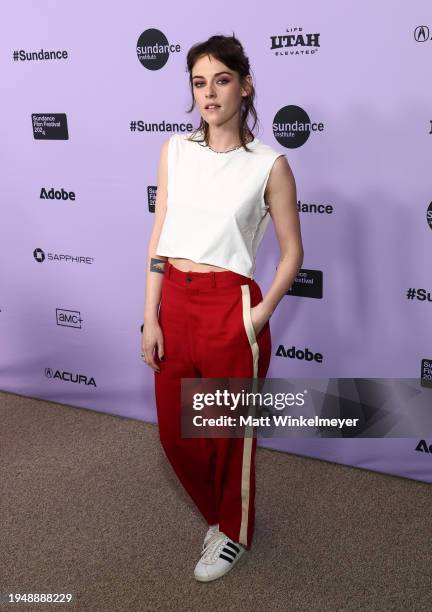 Kristen Stewart attends the "Love Lies Bleeding" Premiere during the 2024 Sundance Film Festival at Eccles Center Theatre on January 20, 2024 in Park...