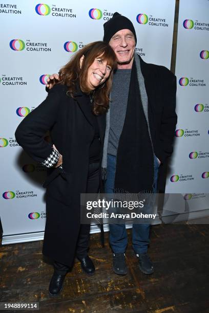 Robin Bronk and Ed Harris attend the 17th Annual Creative Coalition Spotlight Initiative Awards Gala at Buona Vita on January 20, 2024 in Park City,...