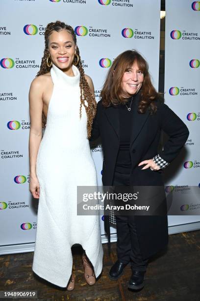 Andra Day and Robin Bronk attend the 17th Annual Creative Coalition Spotlight Initiative Awards Gala at Buona Vita on January 20, 2024 in Park City,...