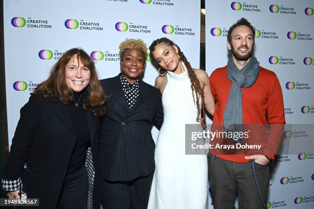 Robin Bronk, Aunjanue Ellis-Taylor, Andra Day and Jeff Zimbalist attend the 17th Annual Creative Coalition Spotlight Initiative Awards Gala at Buona...