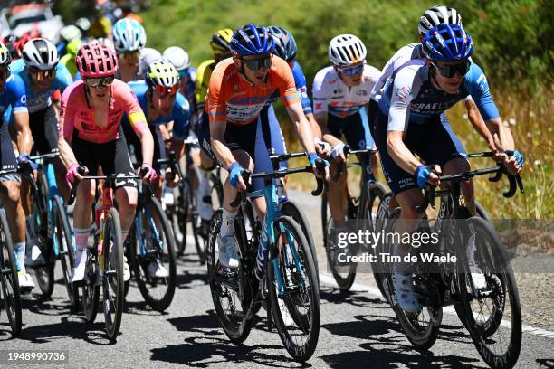 Stephen Williams of United Kingdom and Team Israel - Premier Tech - Orange Santos Leader's Jersey competes during the 24th Santos Tour Down Under...