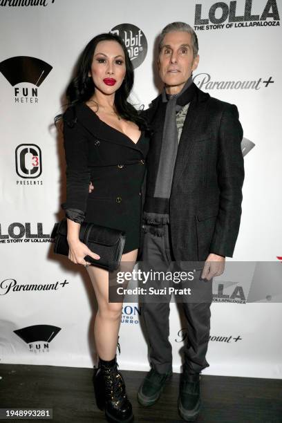 Etty Lau Farrell and Perry Farrell attend the "LOLLA: The Story Of Lollapalooza" - Official Sundance After Party at The Cabin on January 19, 2024 in...