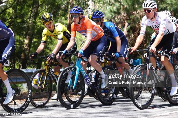 Stephen Williams of United Kingdom and Israel-Premier Tech team in the peloton riding up the first KOM climb to Mt Lofty during the 24th Santos Tour...