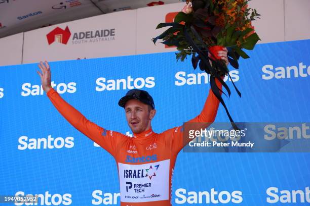 Stephen Williams of United Kingdom and Israel-Premier Tech team wins the Leaders jersey after the 24th Santos Tour Down Under Schwalbe Men's Stage 6...