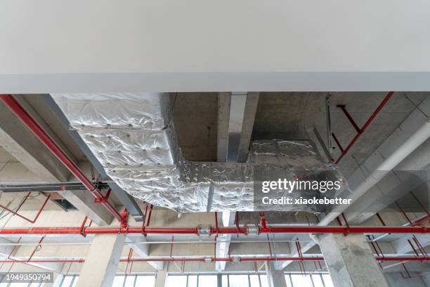 smoke exhaust ducts on the ceilings of the building's floors - fire prevention stock pictures, royalty-free photos & images