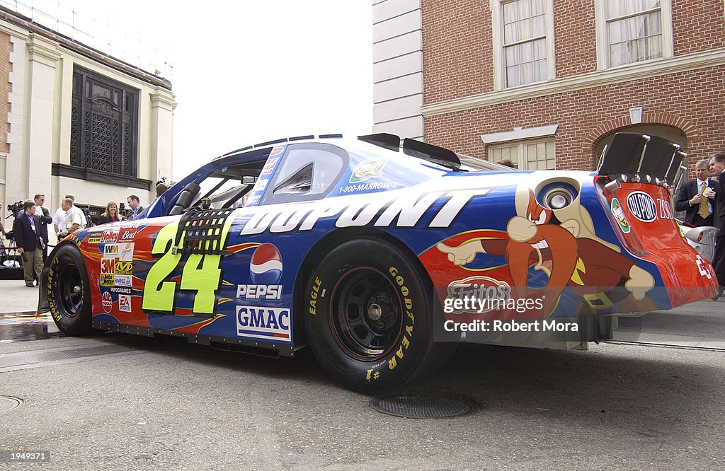Looney Tunes Back In Action Dusty Tails The "Looney Tunes: Back in Action" Race Car is seen on display after