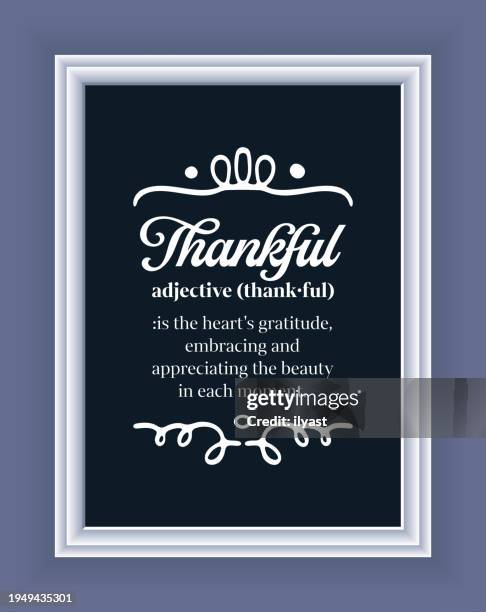 thankful inspirational explanation in frame - catholic school stock illustrations