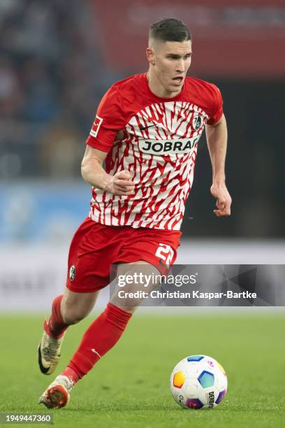 Roland Sallai of SC Freiburg in action during the Bundesliga match between Sport-Club Freiburg and TSG Hoffenheim at Europa-Park Stadion on January...