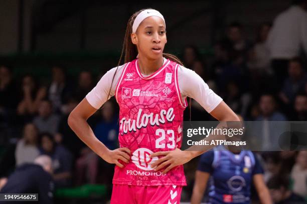 Amandine Toi of Toulouse Métropole Basket in action during LF2 Day 13 match between Toulouse Métropole Basket and CBF Chartres Basket Club Féminin at...