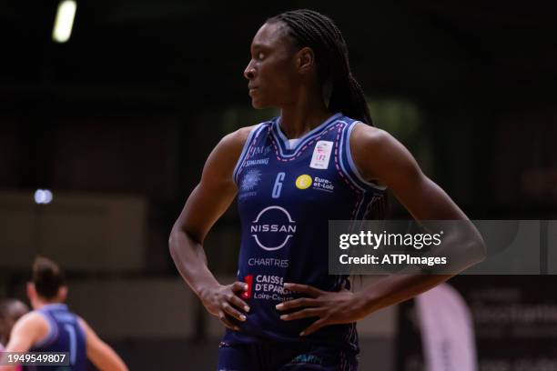 Sophia Elenga of CBF Chartres Basket in action during LF2 Day 13 match between Toulouse Métropole Basket and CBF Chartres Basket Club Féminin at the...