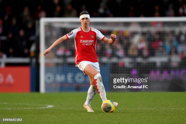 Lotte Wubben-Moy of Arsenal during the Barclays Women´s Super League match between Arsenal Women FC and Everton Women FC at Meadow Park on January...