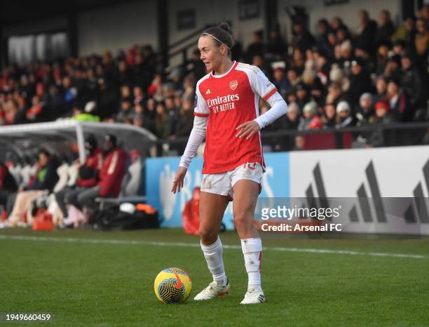 Caitlin Foord of Arsenal during the Barclays Women´s Super League match between Arsenal Women FC and Everton Women FC at Meadow Park on January 20,...
