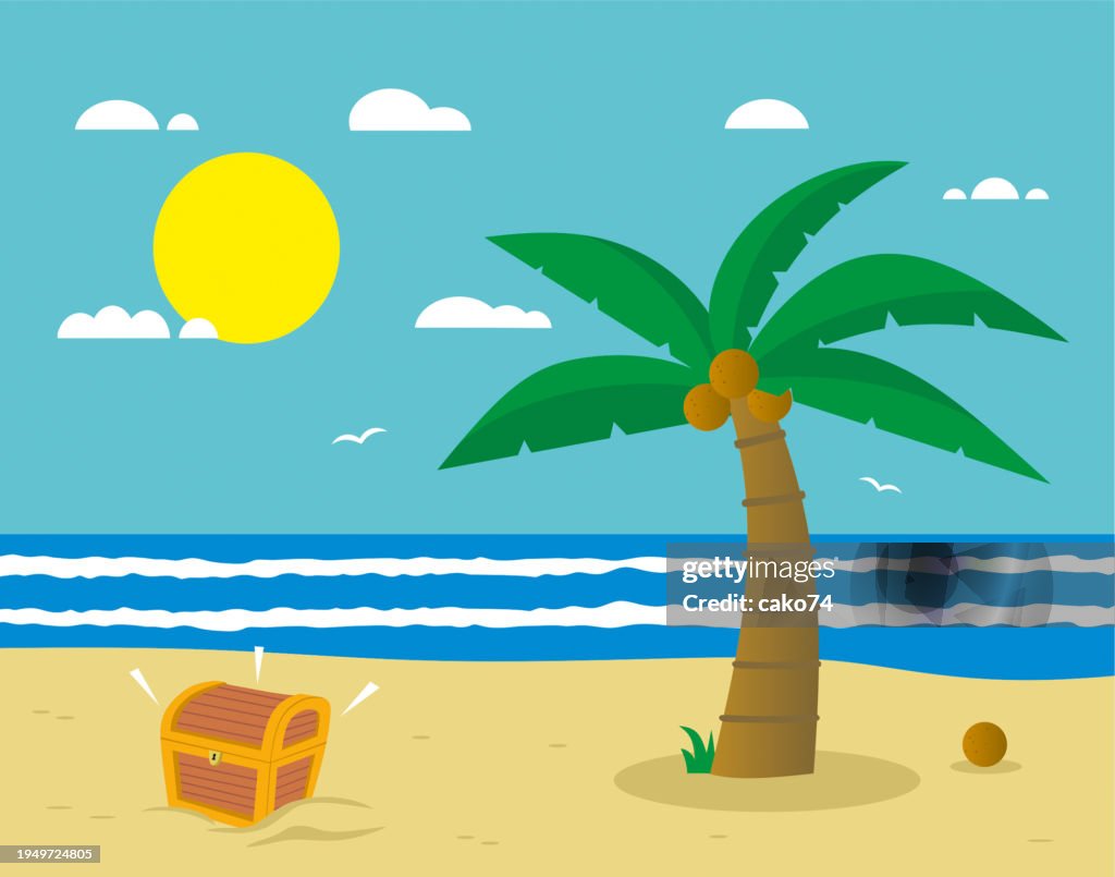 Treasure İsland vector illustration