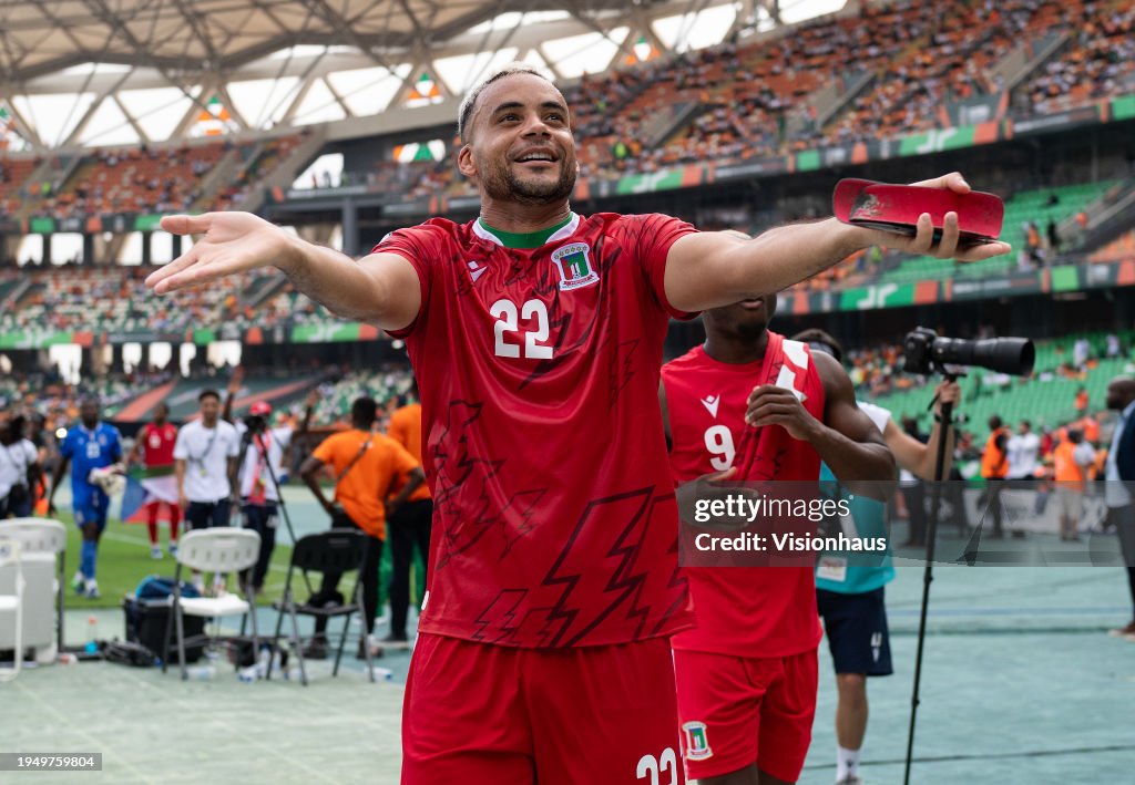 COMITRE of Equatorial Guinea celebrates victory after the... News Photo