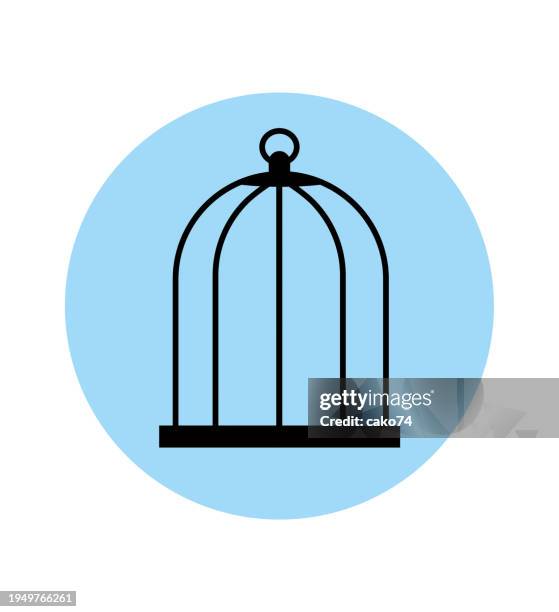 bird cage illustration - birdcage stock illustrations