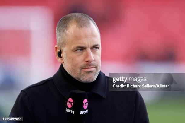 Football pundit and Former footballer Joe Cole at the Premier League match between Sheffield United and West Ham United at Bramall Lane on January...