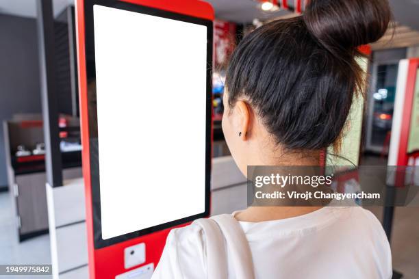 kiosks ordering machine in a restaurant. - kiosk stock-fotos und bilder
