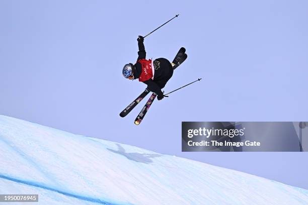 Ailing Eileen Gu of China competes during the Women's Freeski Slopestyle competition at the Laax Open on January 21, 2024 in Laax, Switzerland. On...