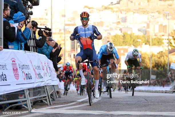 Michael Matthews of Australia and Team Jayco AlUla sprint at finish line to win the race during the 1st Gran Premio Castellon – Ruta de la Ceramica...