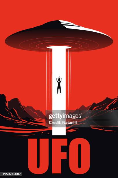 ufo poster - alien stock illustrations