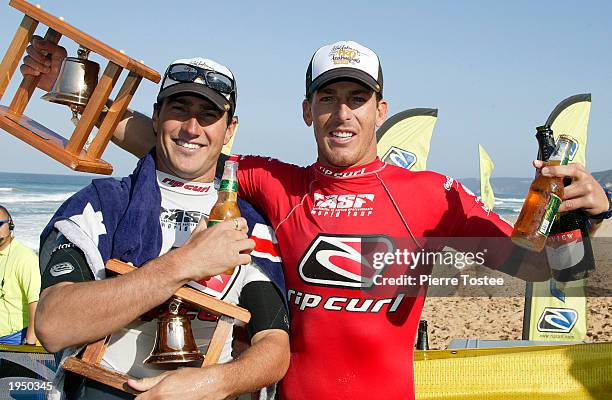 Reigning ASP world champion Andy Irons of the USA scored back to back titles in the Rip Curl Pro April 25, 2003 at Johanna Beach, Victoria,...