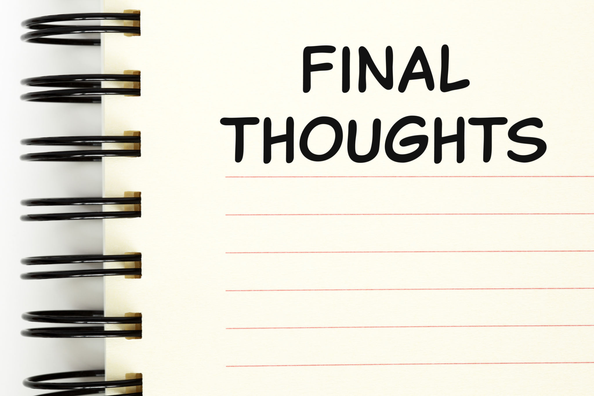 Phrase Final Thoughts Written On Blank Page Phrase Final Thoughts Written On Blank Page
