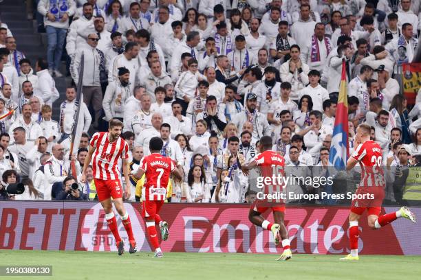 Edgar Gonzalez of UD Almeria celebrates a goal during the Spanish League, LaLiga EA Sports, football match played between Real Madrid and UD Almeria...