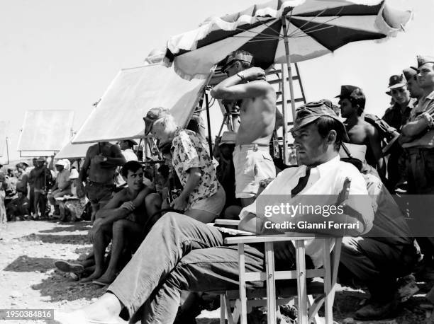 French actor Alain Delon filming “Los centuriones”, Almeria, Spain, 1966.