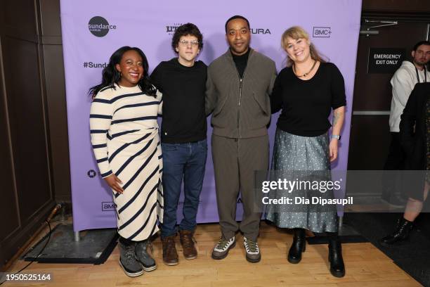 Angelique Jackson, Jessie Eisenberg, Chiwetel Ejiofor and Ania Trzebiatowska visit Cinema Cafe during the 2024 Sundance Film Festival at Egyptian...