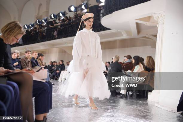 Model on the runway at Jean Paul Gaultier Couture Spring 2024 as part of Paris Couture Fashion Week held on January 24, 2024 in Paris, France.