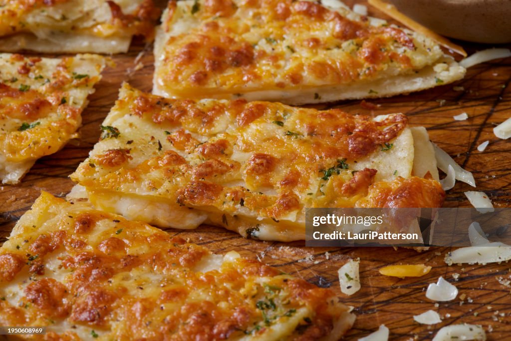 The Viral Crispy Air Fried Tortilla Cheesy Garlic Bread
