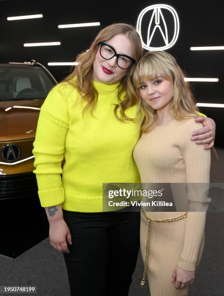 Mel Eslyn and Megan Stott attend the Acura House of Energy at the 2024 Sundance Film Festival on January 21, 2024 in Park City, Utah.