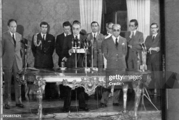 Portuguese General Antonio Sebastiao Ribeiro de Spinola delivers a speech during the inauguration ceremony of the 2nd Portuguese provisional...