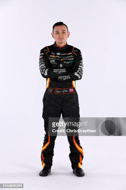 Driver Ryan Ellis poses for a photo during NASCAR Production Days at the Charlotte Convention Center on January 18, 2024 in Charlotte, North Carolina.
