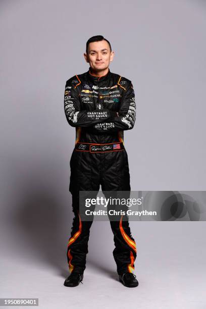 Driver Ryan Ellis poses for a photo during NASCAR Production Days at the Charlotte Convention Center on January 18, 2024 in Charlotte, North Carolina.