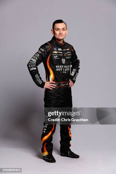 Driver Ryan Ellis poses for a photo during NASCAR Production Days at the Charlotte Convention Center on January 18, 2024 in Charlotte, North Carolina.