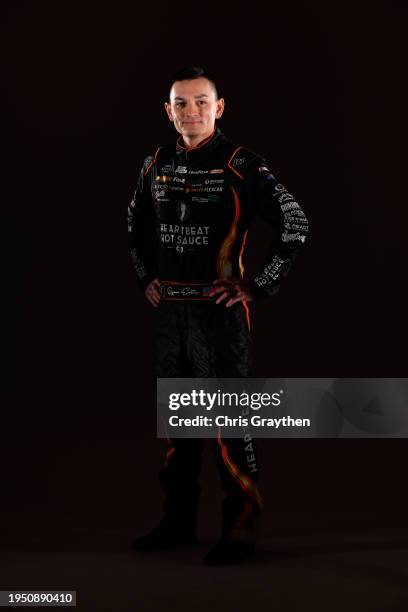 Driver Ryan Ellis poses for a photo during NASCAR Production Days at the Charlotte Convention Center on January 18, 2024 in Charlotte, North Carolina.