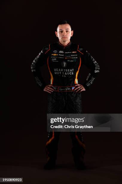 Driver Ryan Ellis poses for a photo during NASCAR Production Days at the Charlotte Convention Center on January 18, 2024 in Charlotte, North Carolina.