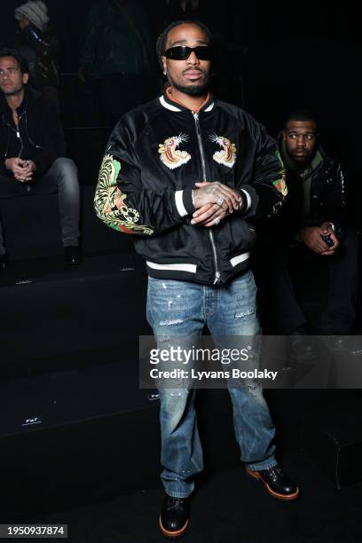 Quavo attends the Rhude Menswear Fall/Winter 2024-2025 show as part of Paris Fashion Week on January 21, 2024 in Paris, France.