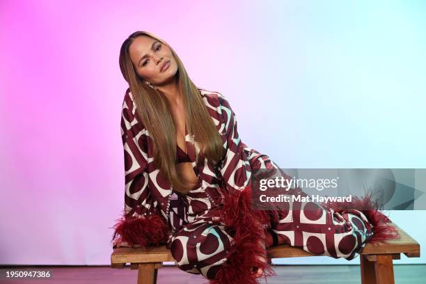 Chrissy Teigen visits the IMDb Portrait Studio at Acura House of Energy on Location at Sundance 2024 on January 21, 2024 in Park City, Utah.