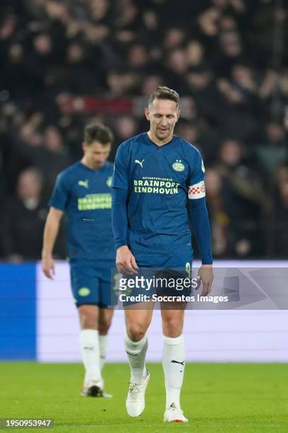 Luuk de Jong of PSV disappointed during the Dutch KNVB Beker match between Feyenoord v PSV at the Stadium Feijenoord on January 24, 2024 in Rotterdam...