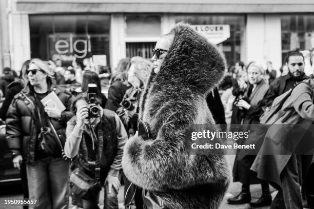 Street Style with Tatiana Korsakova at the Jean Paul Gaultier show during Paris Fashion Week on January 24, 2024 in Paris, France.