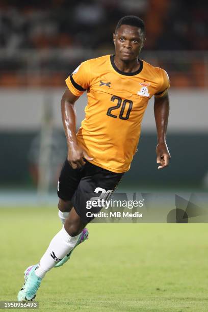 Patson Daka of Zambia during the TotalEnergies CAF Africa Cup of Nations group stage match between Zambia and Morocco at on January 24, 2024 in...