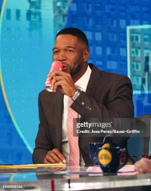 Michael Strahan is seen at 'Good Morning America' on January 24, 2024 in New York City.