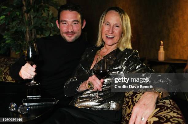 Mark Cassidy and Carol McGiffin attend the VIP launch of Gilgamesh on St Martin's Lane on January 24, 2024 in London, England.