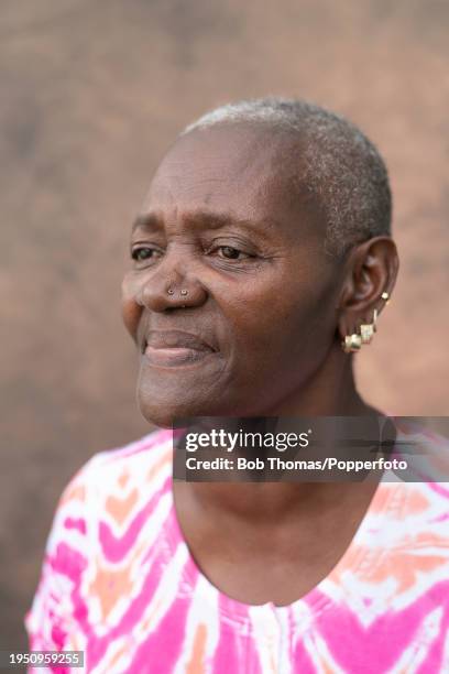 Portrait of Gracelyn Corbin, from a series of images made with local people in a temporary outdoor studio at the Princess Alice Bus Terminal in...