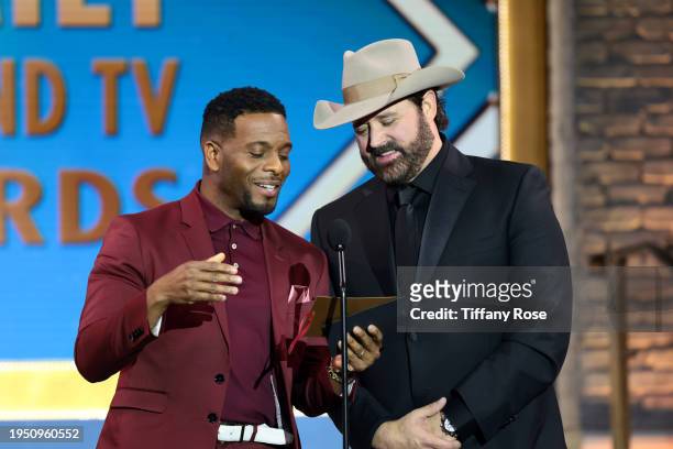 In this image released on January 27, Kel Mitchell and Randy Houser speak onstage during the 26th Annual Family Film And TV Awards in Los Angeles,...