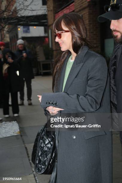 Dakota Johnson is seen on January 24, 2024 in New York City.